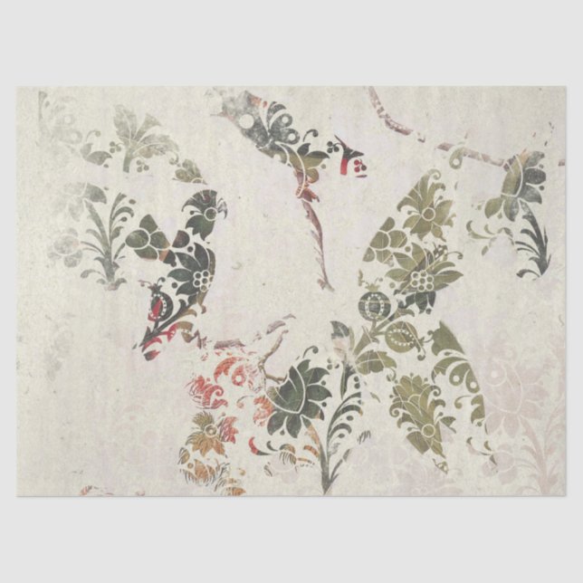 Papel De Seda Ephemera Distress Paper Series Design 14 (Frente )