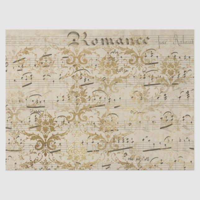 Papel De Seda Ephemera Dourado Paper Series Design 10 (Frente )