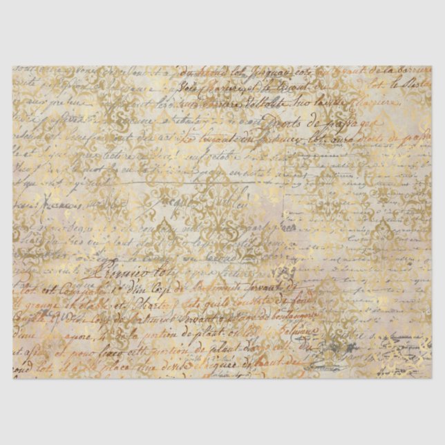 Papel De Seda Ephemera Dourado Paper Series Design 12 (Frente )