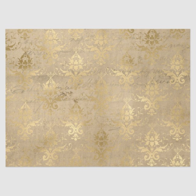 Papel De Seda Ephemera Dourado Paper Series Design 19 (Frente )