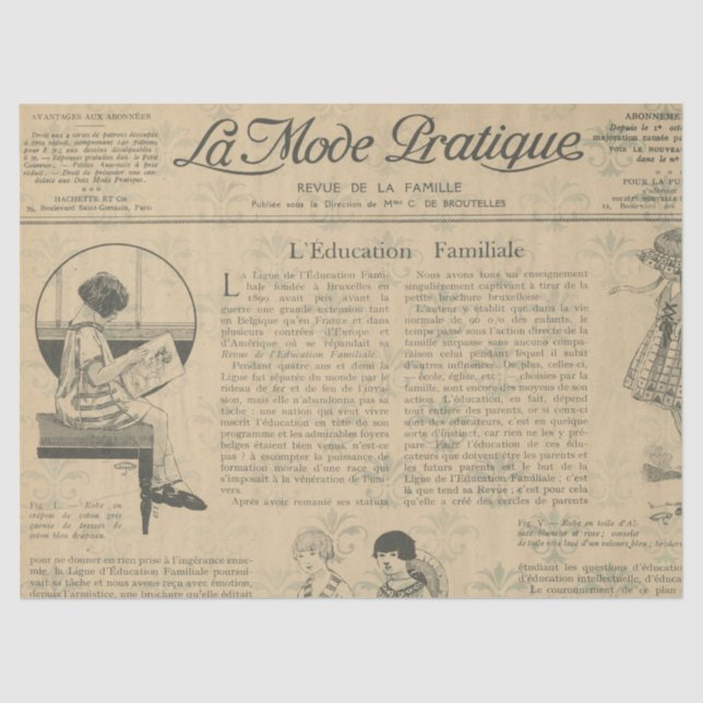 Papel De Seda Ephemera French Paper Series Design 8 (Frente )