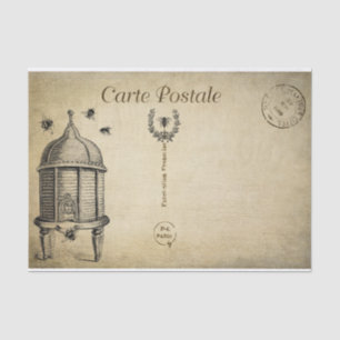 Papel De Seda Ephemera French Postcard Beehive Beehive Decoupage