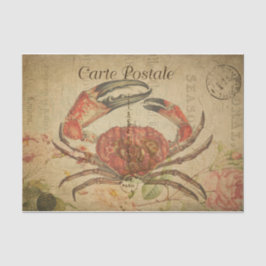 Papel De Seda Ephemera French Postcard Tasmanian Crab Decoupage