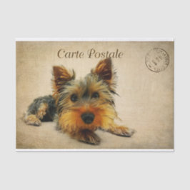 Papel De Seda Ephemera French Postcard Terrier Dog Decoupage