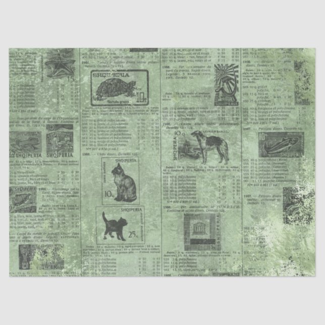 Papel De Seda Ephemera Green Paper Series Design 14 (Frente )