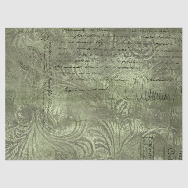 Papel De Seda Ephemera Green Paper Series Design 16 (Frente )