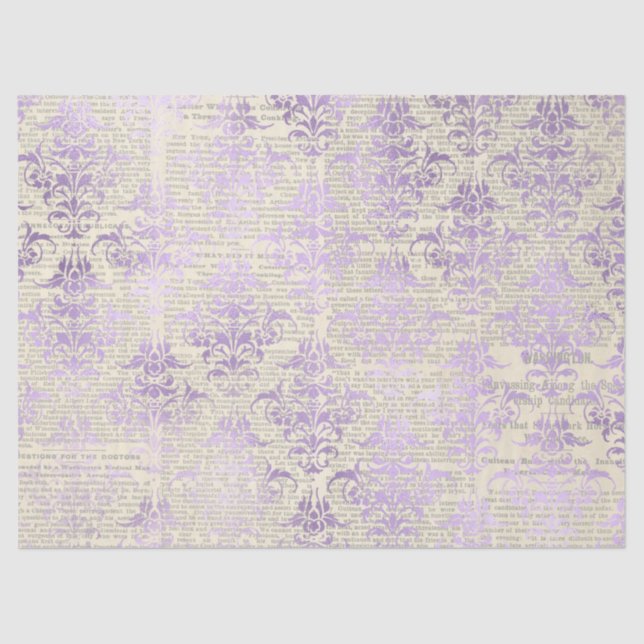 Papel De Seda Ephemera Lavendar Paper Series Design 13 (Frente )