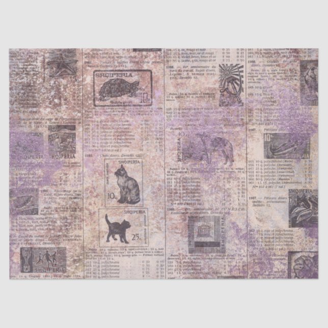 Papel De Seda Ephemera Lavendar Paper Series Design 15 (Frente )