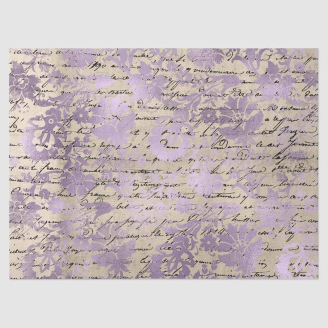 Papel De Seda Ephemera Lavendar Paper Series Design 16 (Frente )