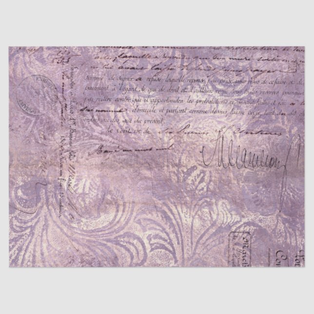 Papel De Seda Ephemera Lavendar Paper Series Design 17 (Frente )