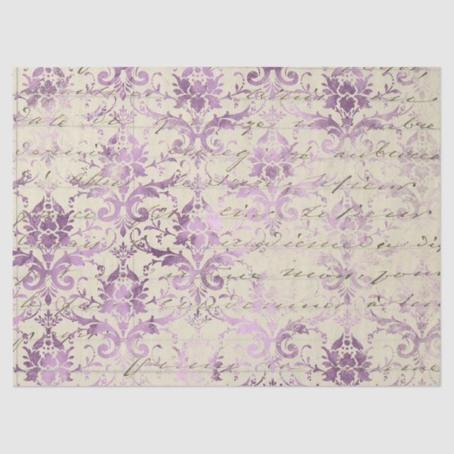 Papel De Seda Ephemera Lavendar Paper Series Design 19 (Frente )