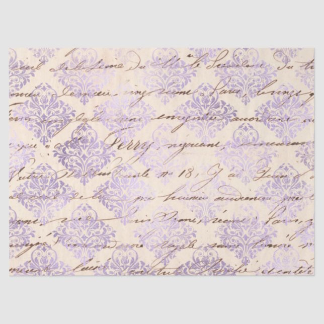 Papel De Seda Ephemera Lavendar Paper Series Design 22 (Frente )