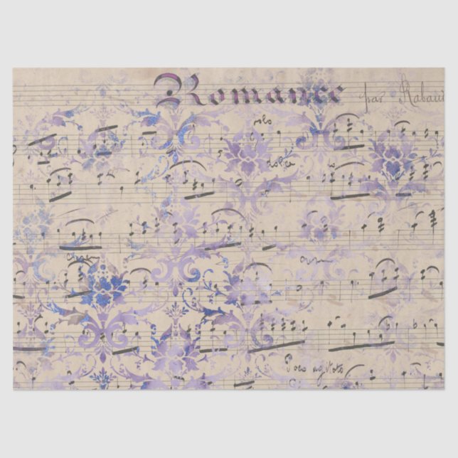 Papel De Seda Ephemera Lavendar Paper Series Design 3 (Frente )