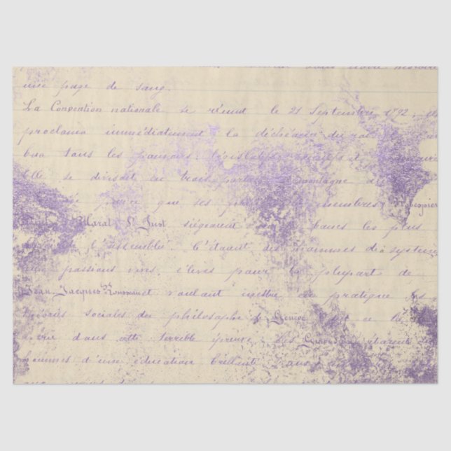 Papel De Seda Ephemera Lavendar Paper Series Design 8 (Frente )