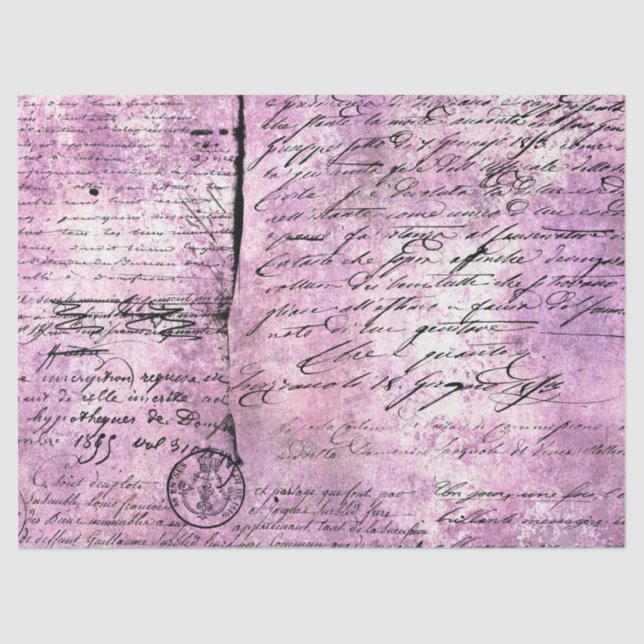 Papel De Seda Ephemera Lavendar Paper Series Design 9 (Frente )