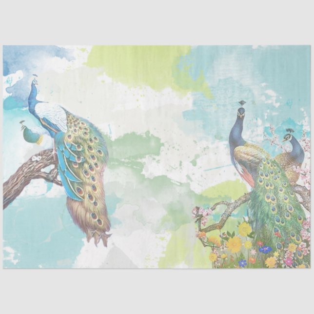 Papel De Seda Ephemera Peacock 1 (Frente )