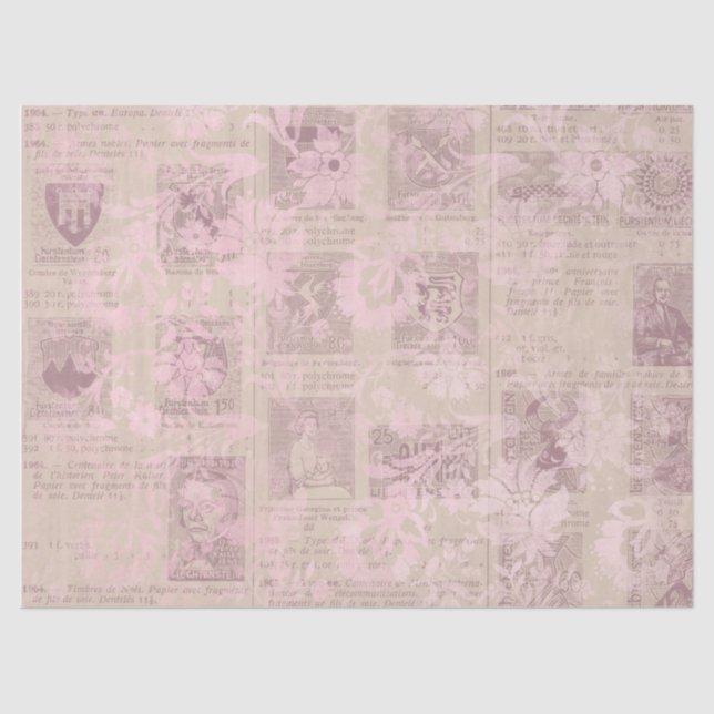 Papel De Seda Ephemera Pink Paper Series Design 11 (Frente )