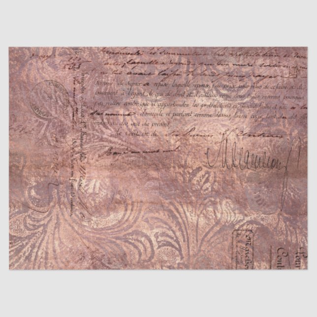 Papel De Seda Ephemera Pink Paper Series Design 12 (Frente )