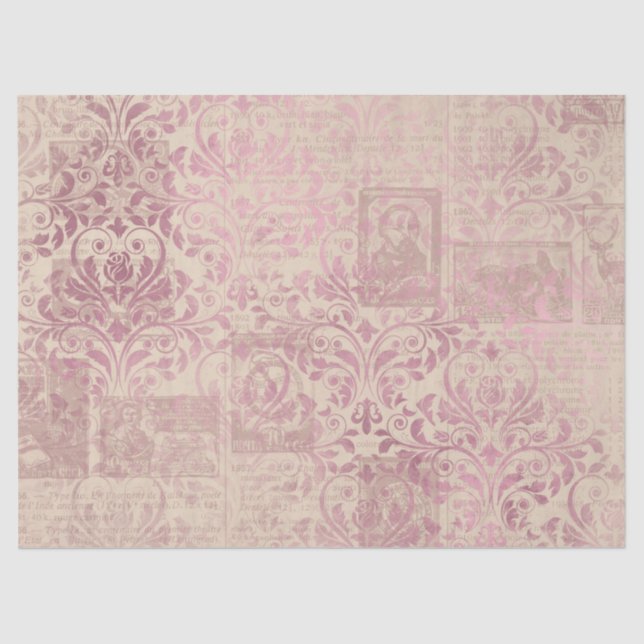 Papel De Seda Ephemera Pink Paper Series Design 14 (Frente )