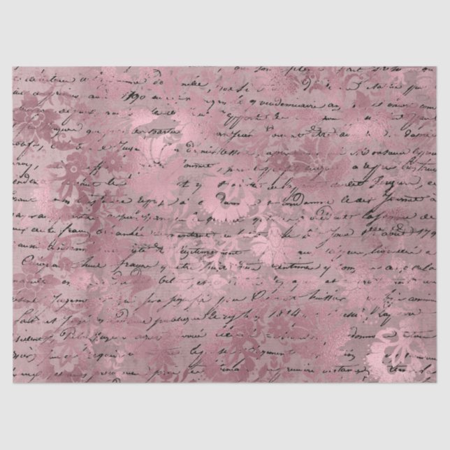 Papel De Seda Ephemera Pink Paper Series Design 18 (Frente )