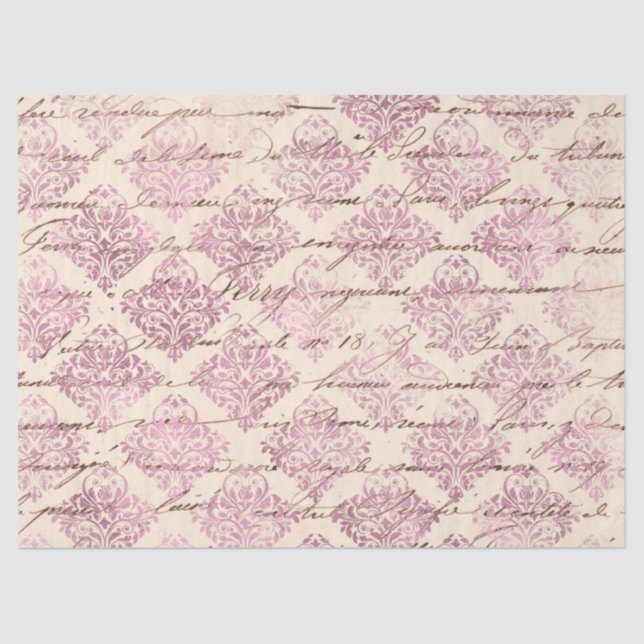 Papel De Seda Ephemera Pink Paper Series Design 19 (Frente )