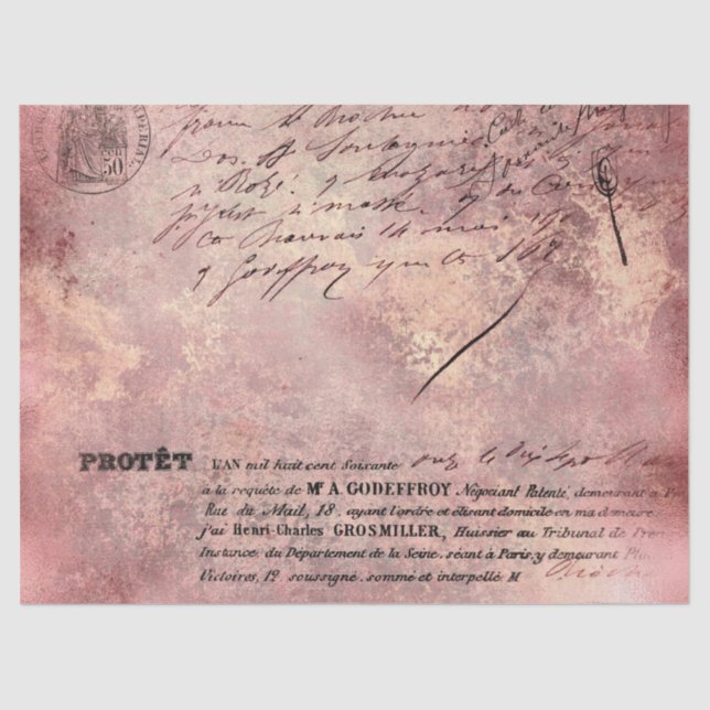 Papel De Seda Ephemera Pink Paper Series Design 9 (Frente )