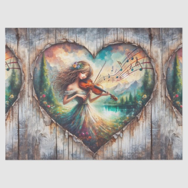 Papel De Seda Ephemera Rapariga Russa A Tocar A Dissociação Viol (Frente )