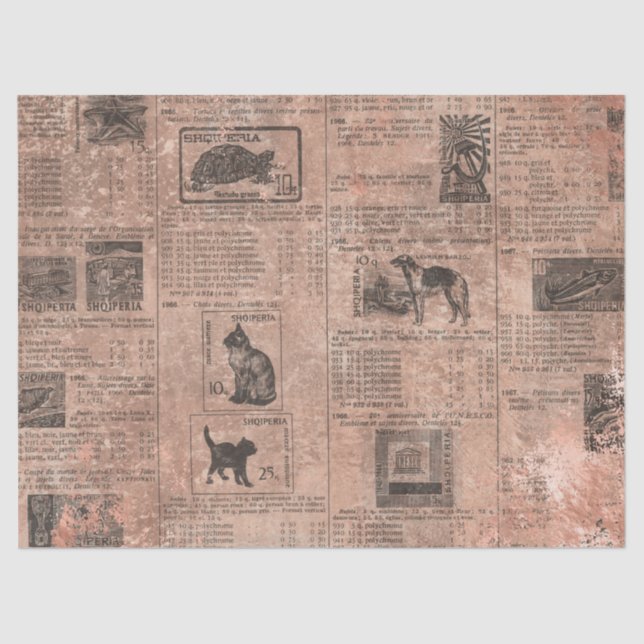 Papel De Seda Ephemera Rosa Dourada Paper Series Design 5 (Frente )