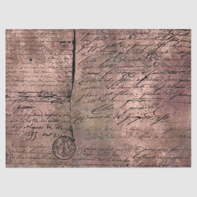 Papel De Seda Ephemera Rosa Dourado Paper Series Design 2 (Frente )