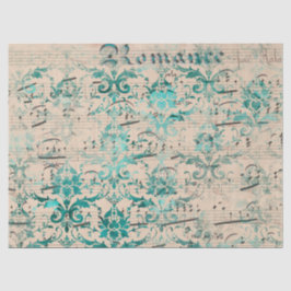 Papel De Seda Ephemera Turquoise Paper Series Design 1
