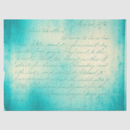 Papel De Seda Ephemera Turquoise Paper Series Design 11