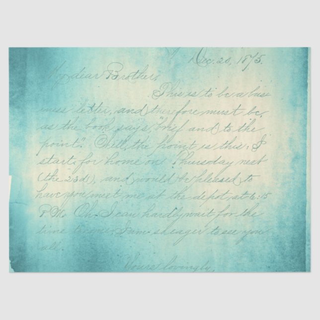 Papel De Seda Ephemera Turquoise Paper Series Design 11 (Frente )