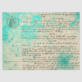 Papel De Seda Ephemera Turquoise Paper Series Design 14