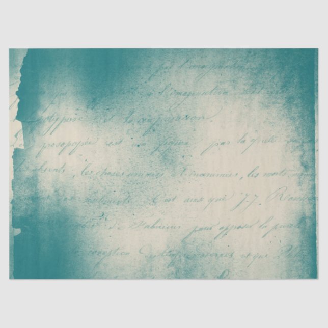 Papel De Seda Ephemera Turquoise Paper Series Design 16 (Frente )