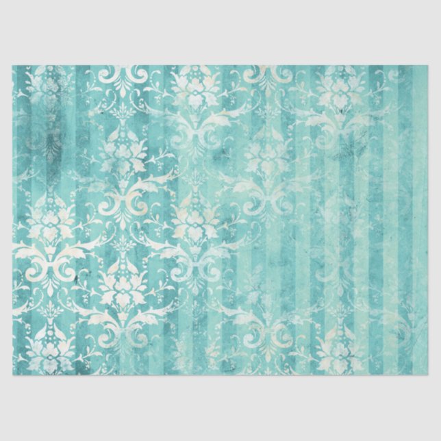 Papel De Seda Ephemera Turquoise Paper Series Design 20 (Frente )
