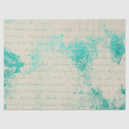 Papel De Seda Ephemera Turquoise Paper Series Design 5