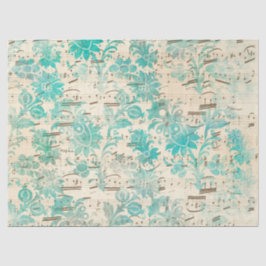 Papel De Seda Ephemera Turquoise Paper Series Design 7