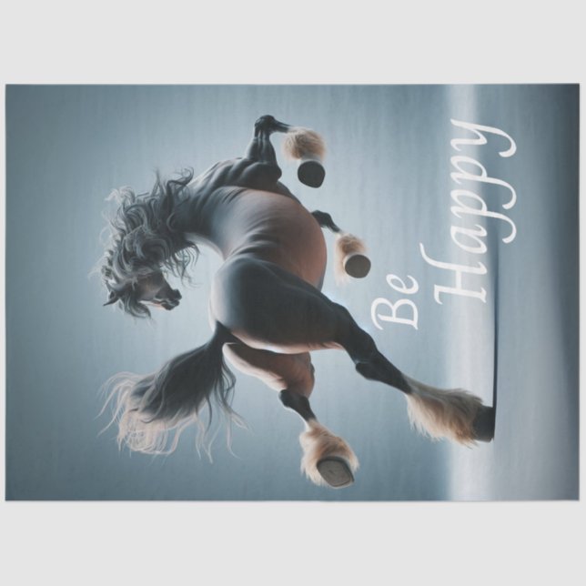 Papel De Seda Equinos Cômicos De Descamação Sejam Felizes (Frente )