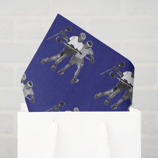 Papel De Seda Equipe de Lacrosse Azul (Sacola de presentes)