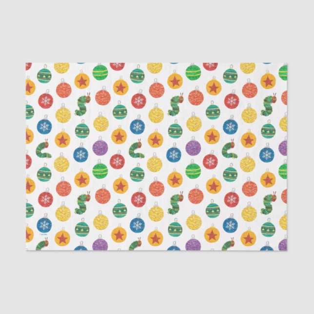 Papel De Seda Eric Carle | Padrão de Natal da lagarta (Frente )