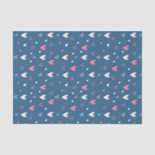 Papel De Seda Esboço Doodle de Coração Rosa Fofo Dia dos Namorad