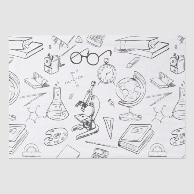 Papel De Seda esboços do cientista (Frente )