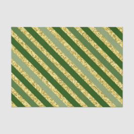 PAPEL DE SEDA ESCADAS DE GELO VERDE E DOURADO PARECE FAIXAS