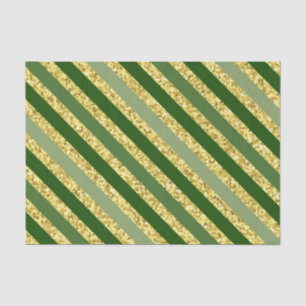 PAPEL DE SEDA ESCADAS DE GELO VERDE E DOURADO PARECE FAIXAS