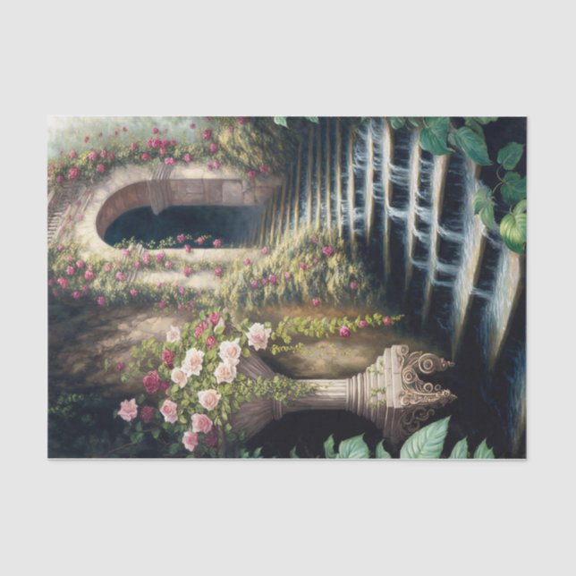 Papel De Seda Escadas em cascata (Frente )