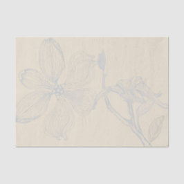 Papel De Seda Escala Lg do Ramo Dogwood Desenhado em Pergaminho