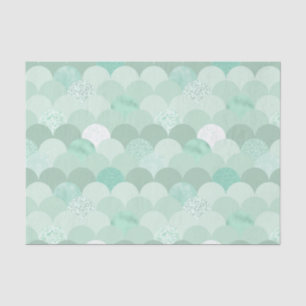 Papel De Seda Escala verde de sereia