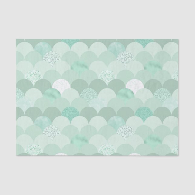 Papel De Seda Escala verde de sereia (Frente )