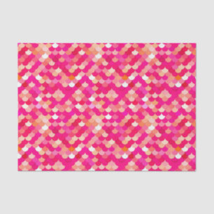 Papel De Seda Escalas da sereia, coral, rosa fúcsia, e pêssego