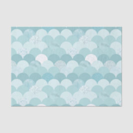 Papel De Seda Escalas de sereia azul ciano